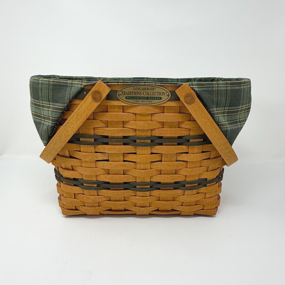 1997 Longaberger Traditions Fellowship Basket Liner Protector Gripper Box